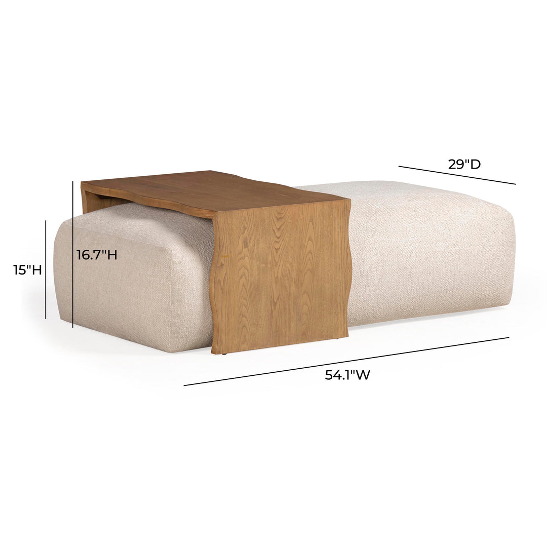 Ottoman de 54" con mesa deslizable Emiliano