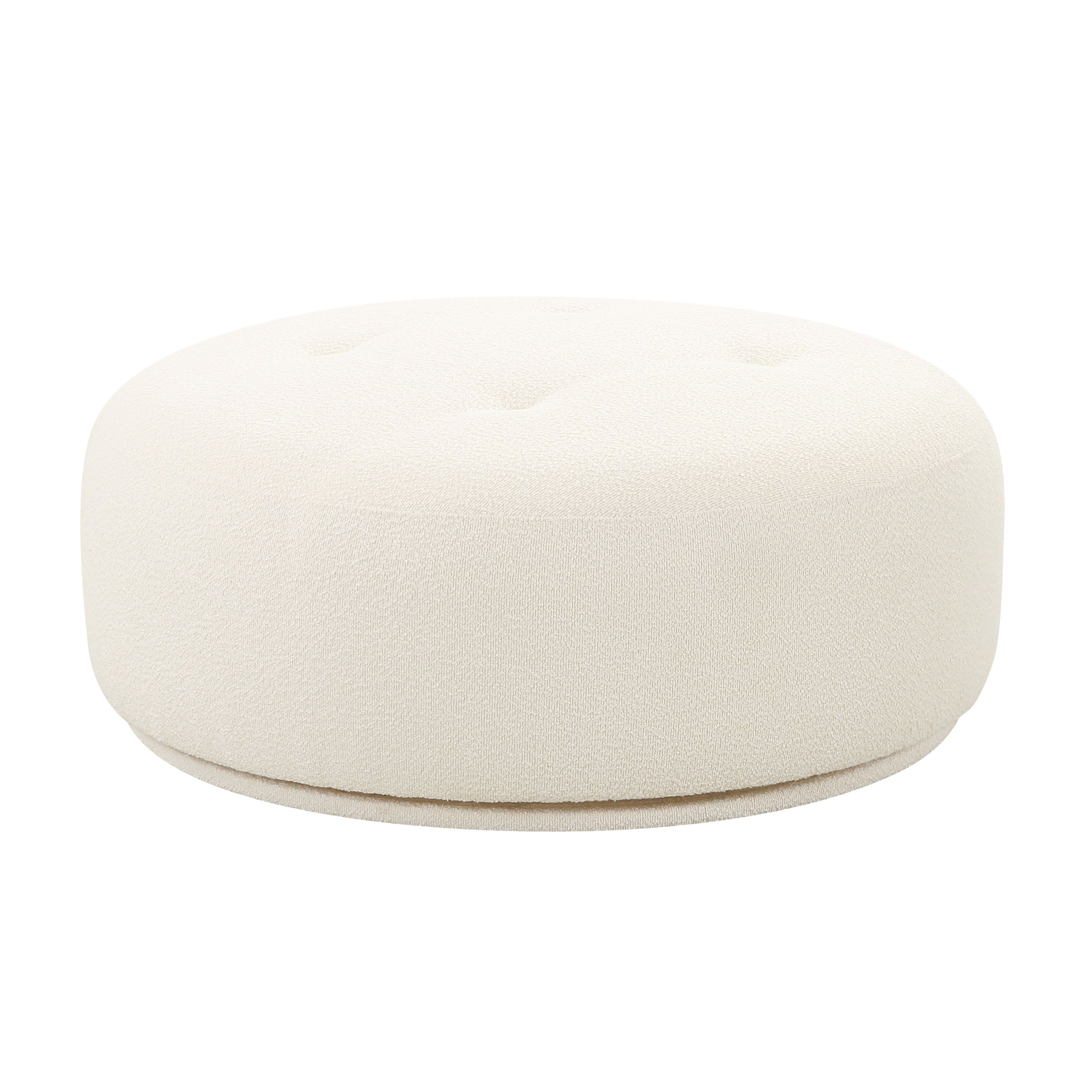 Ottoman de Boucle giratorio color crema Anja OANJ-01.
