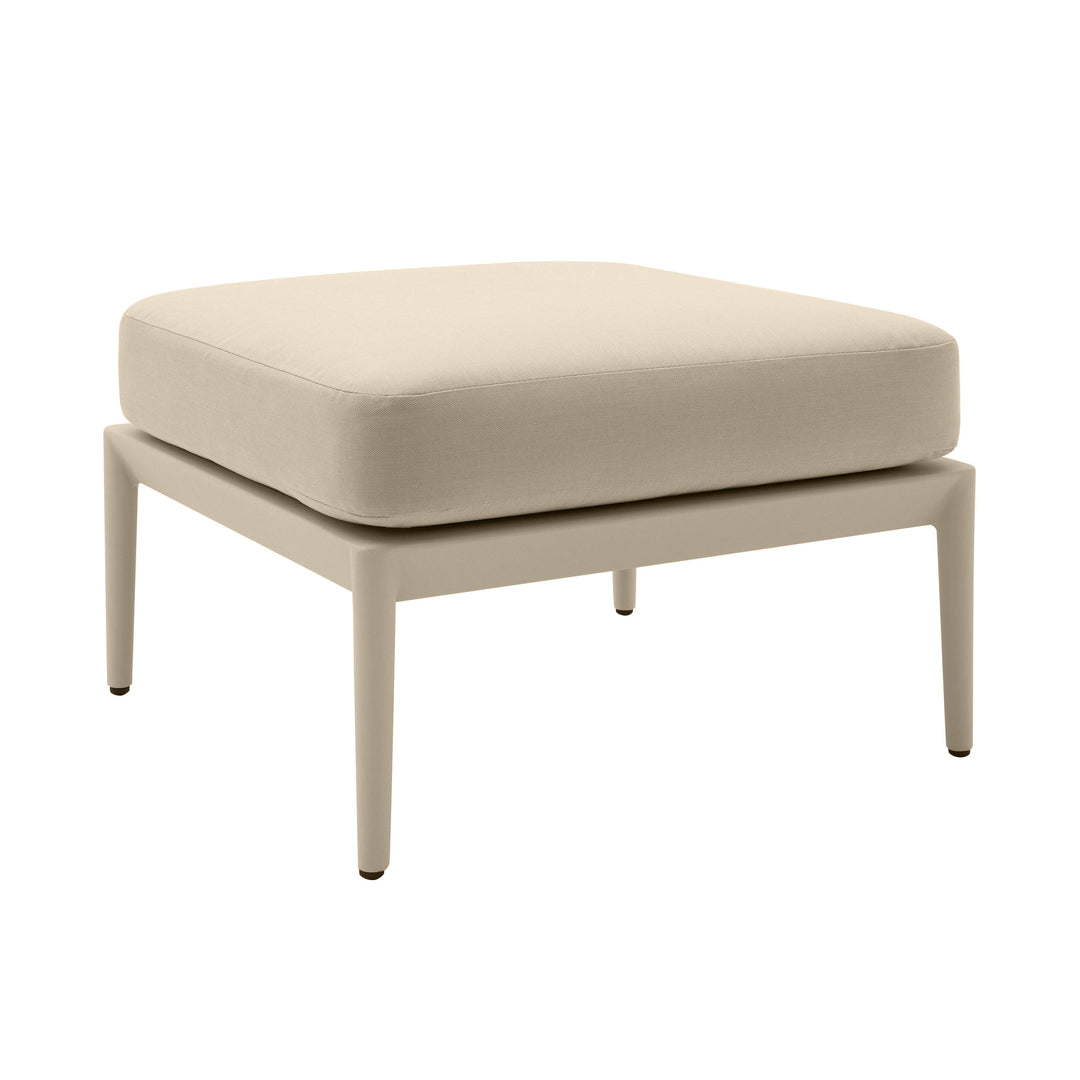 Ottoman de aluminio para exteriores Jade color beige.