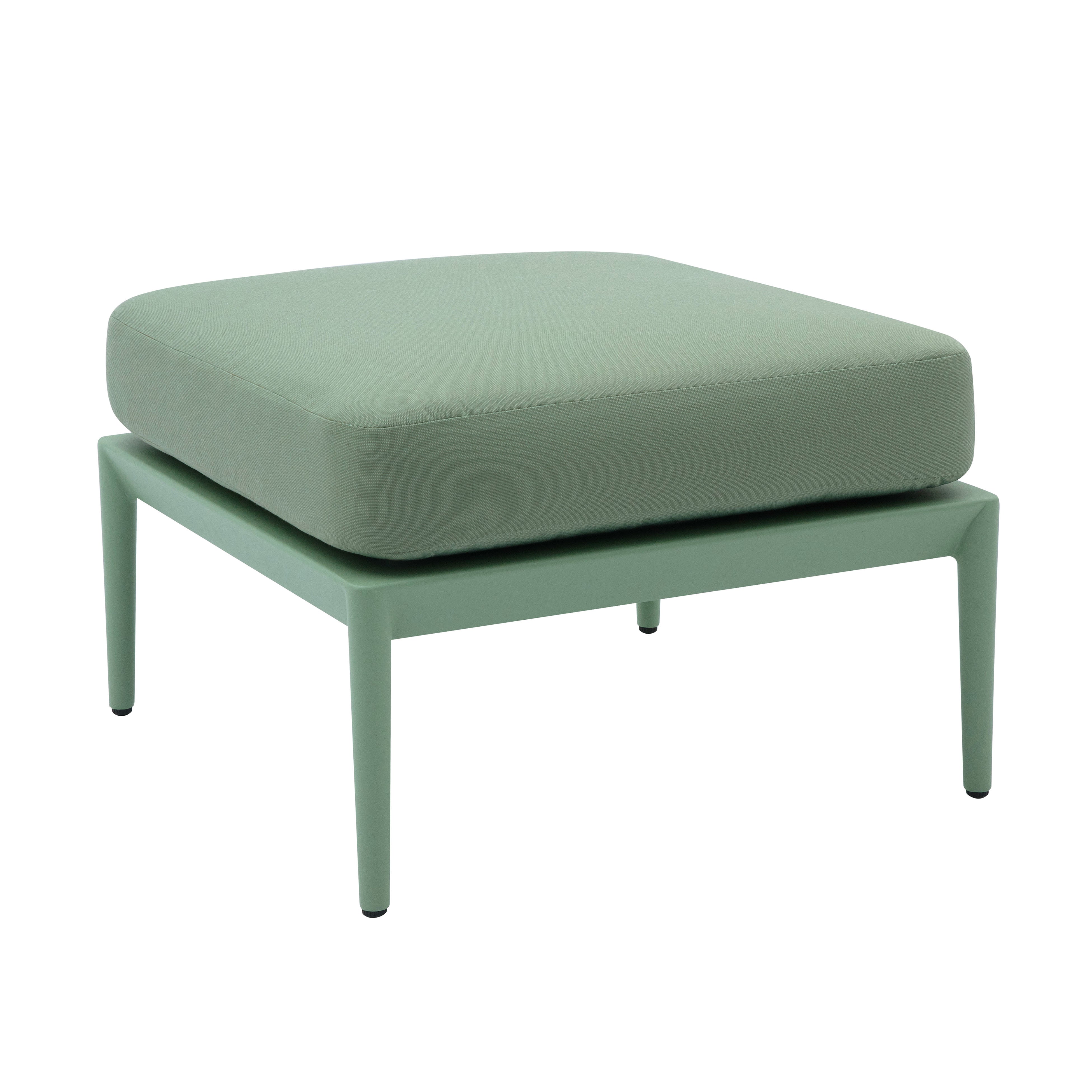 Ottoman de aluminio para exteriores Jade color verde.