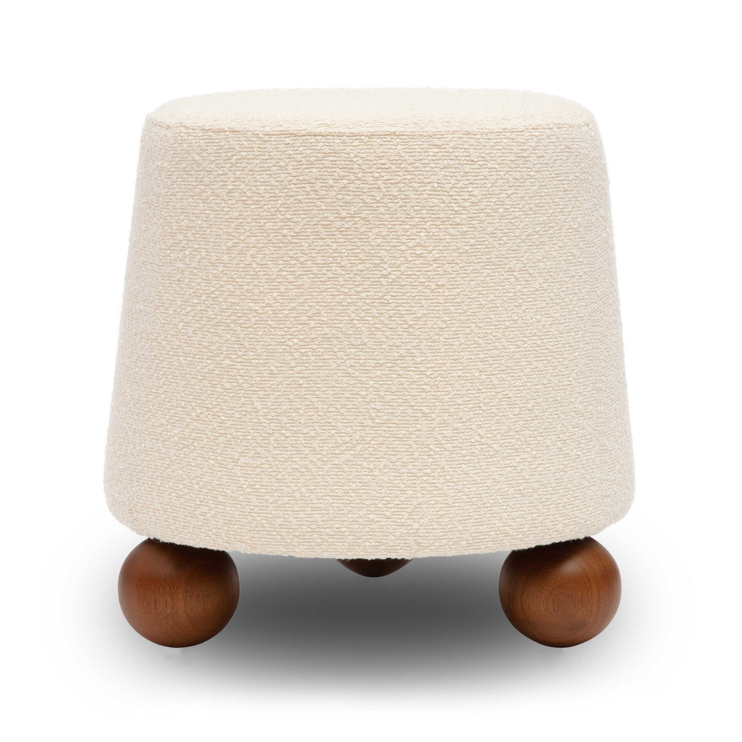 Ottoman de boucle nudoso Felipe color crema.