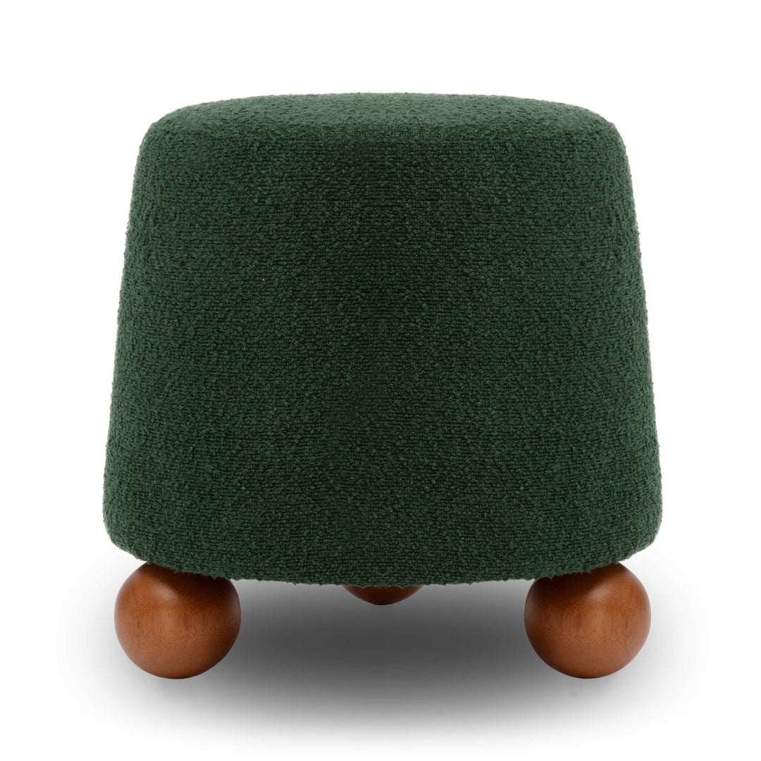 Ottoman de boucle nudoso Felipe color verde bosque.