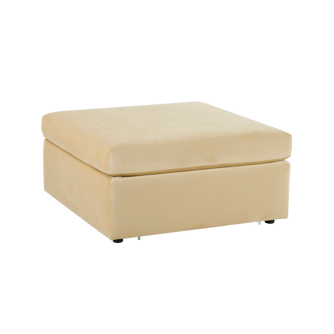 Ottoman de terciopelo Hani color Beige.