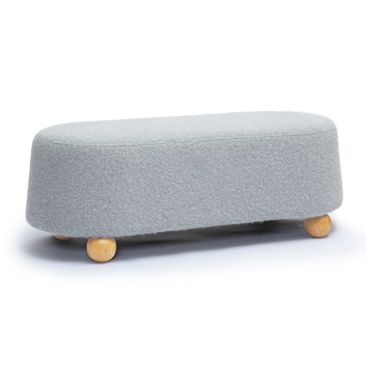 Ottoman grande de Mohair Felipe color gris piedra.