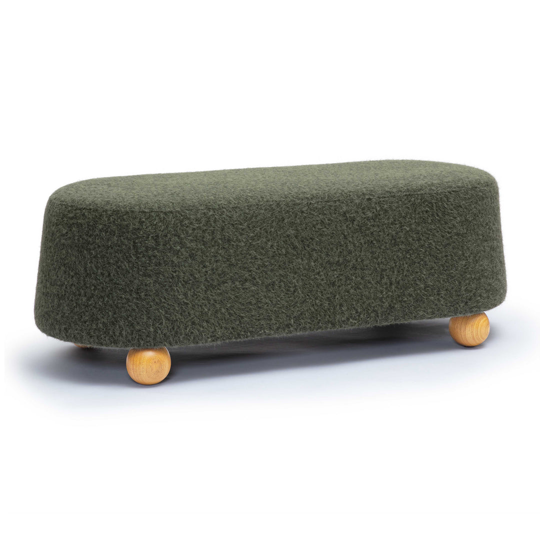 Ottoman grande de Mohair Felipe color verde bosque.