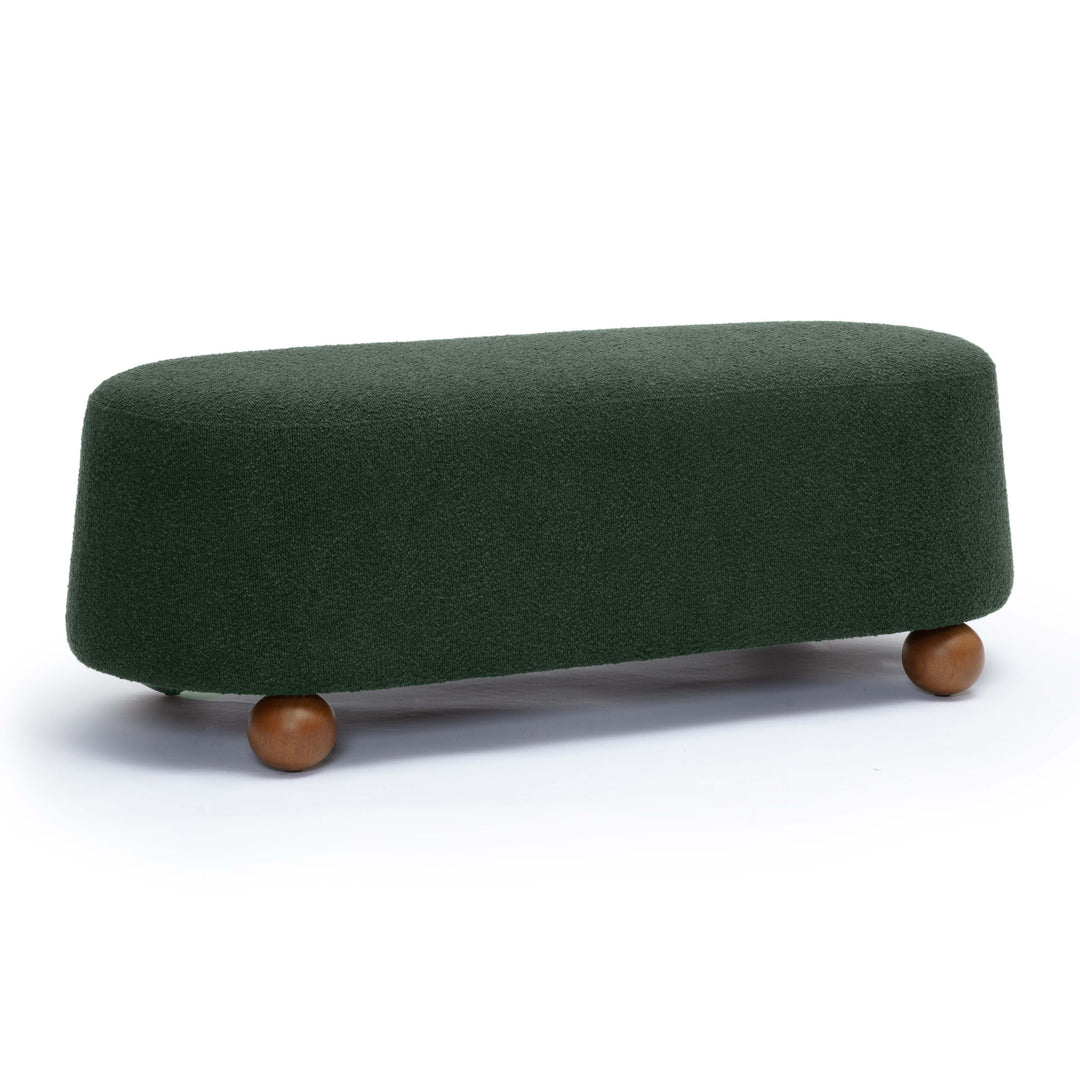 Ottoman grande de boucle nudoso Felipe color verde bosque.