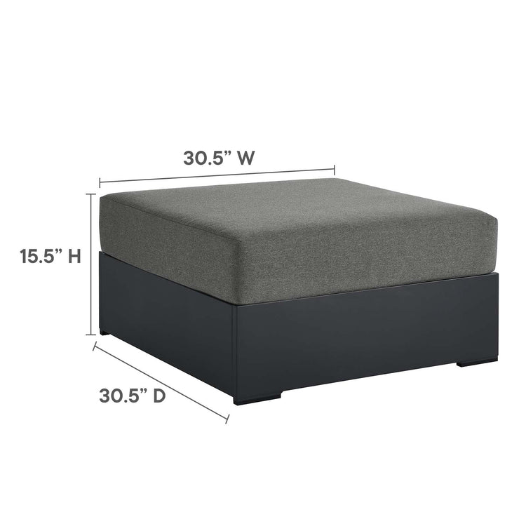 Ottoman gris oscuro para exterior de aluminio Neuba dimensiones.