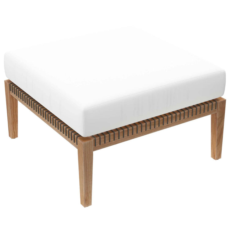 Ottoman para exterior de teca color blanco Monni.