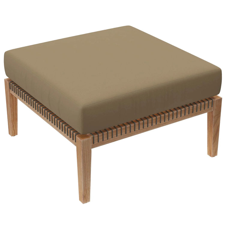 Ottoman para exterior de teca color café claro Monni.