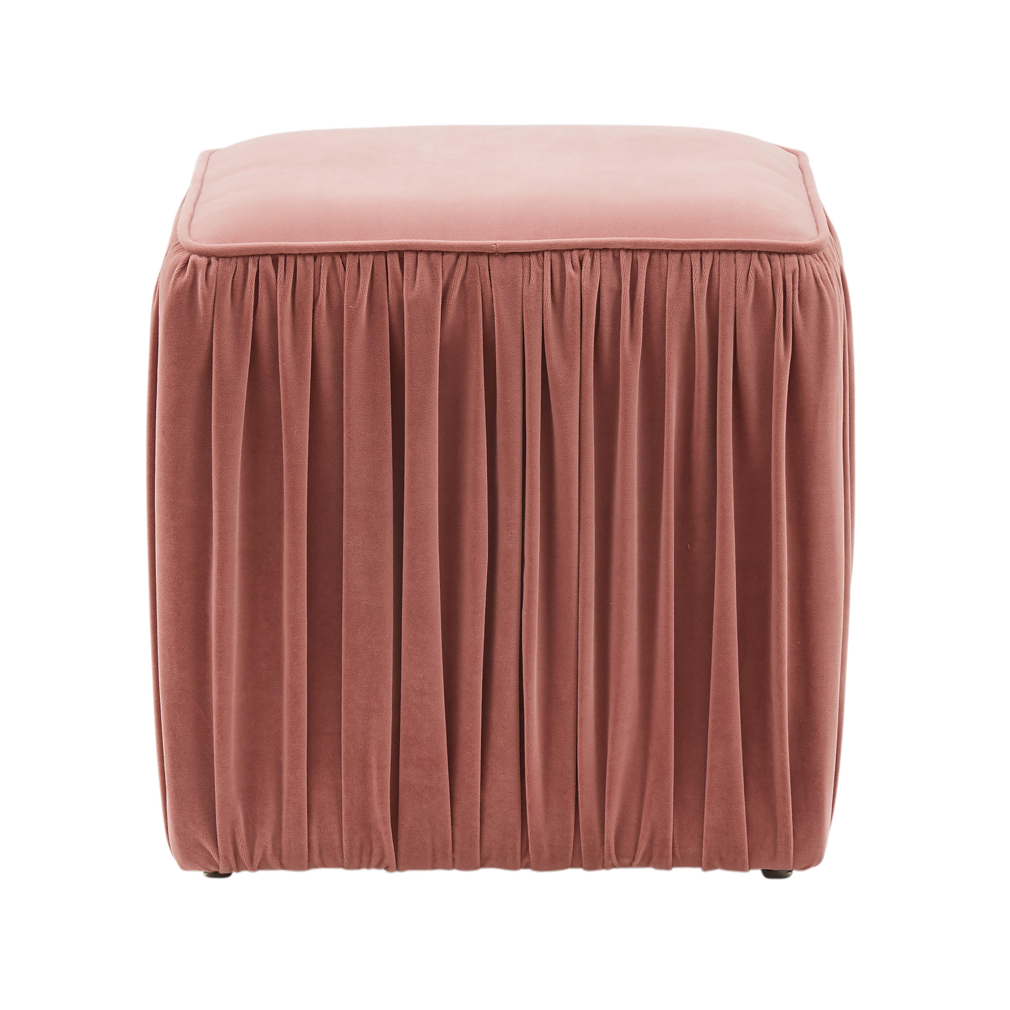 Ottoman plisano color Mauve Aliona de frente.