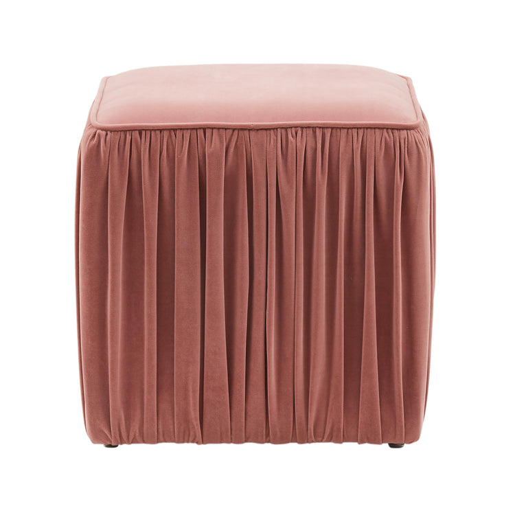 Ottoman plisano color Mauve Aliona de frente.