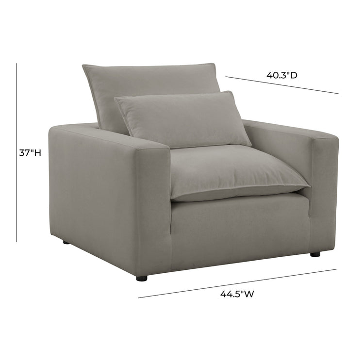 Silla de acento Lucía color gris dimensiones.