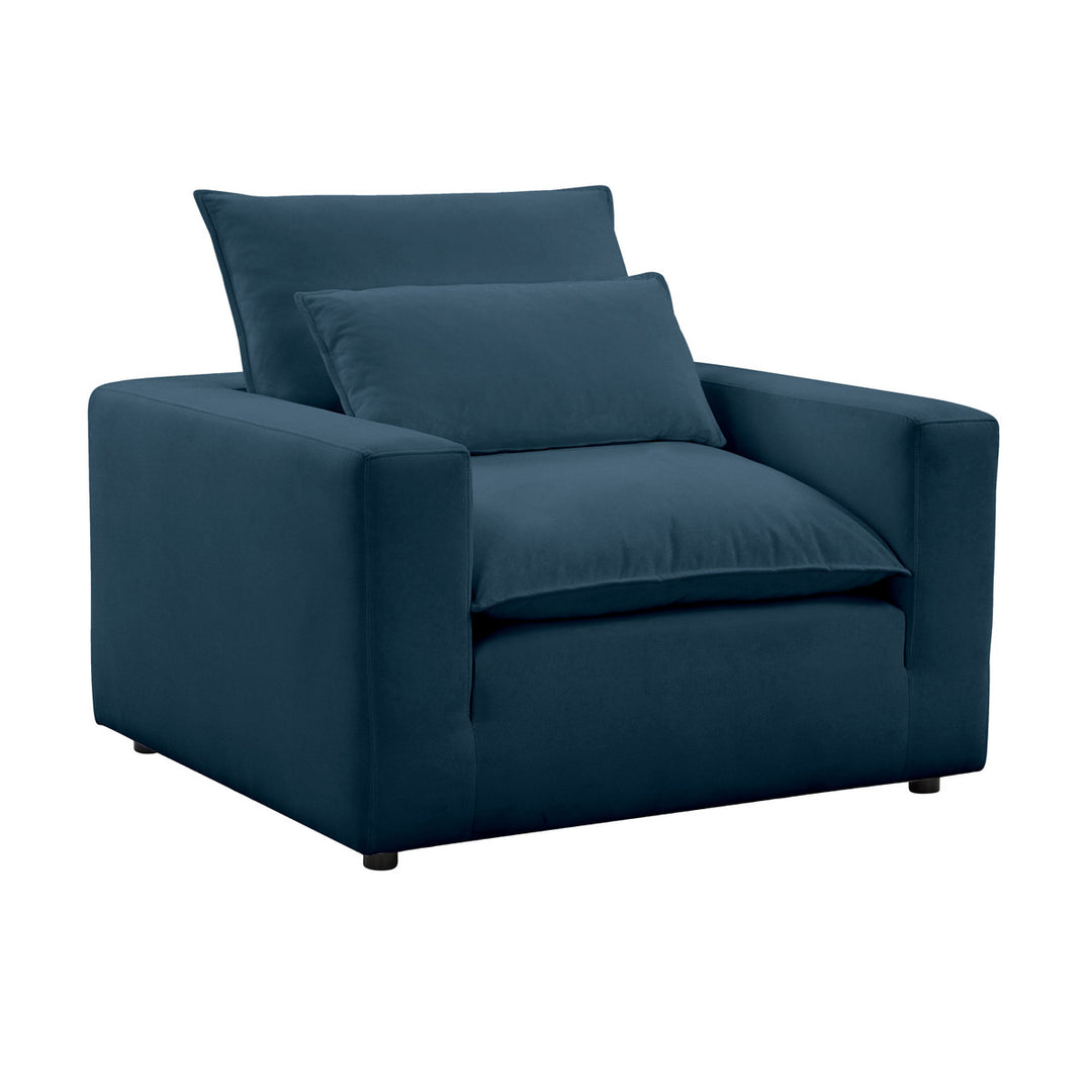 Silla de acento Lucía color azul.