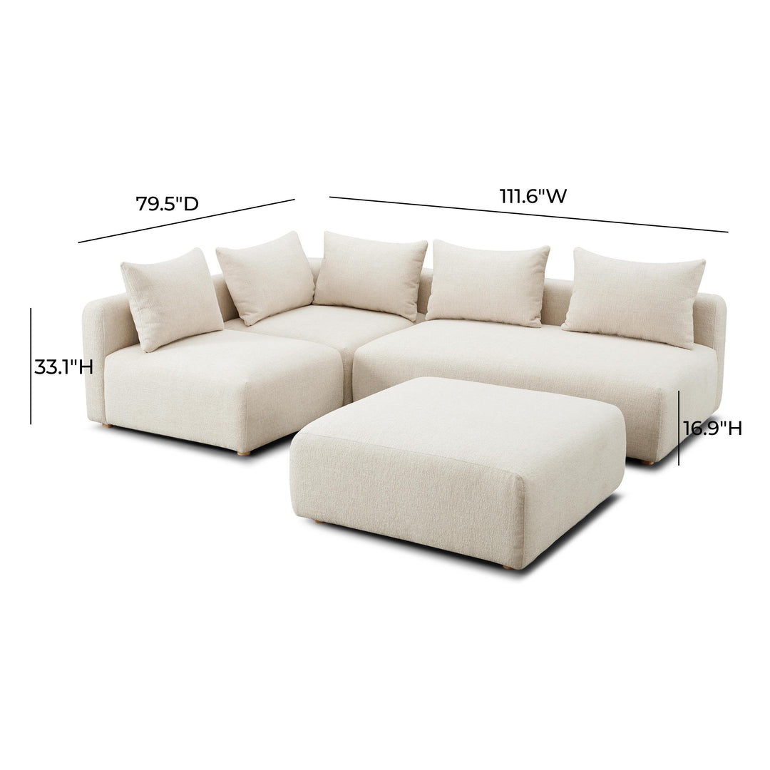 Seccional modular de 4 piezas Emory sin descansabrazos