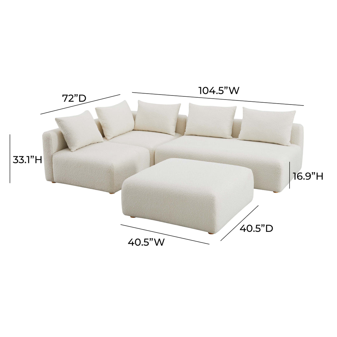 Seccional modular de 4 piezas Emory sin descansabrazos