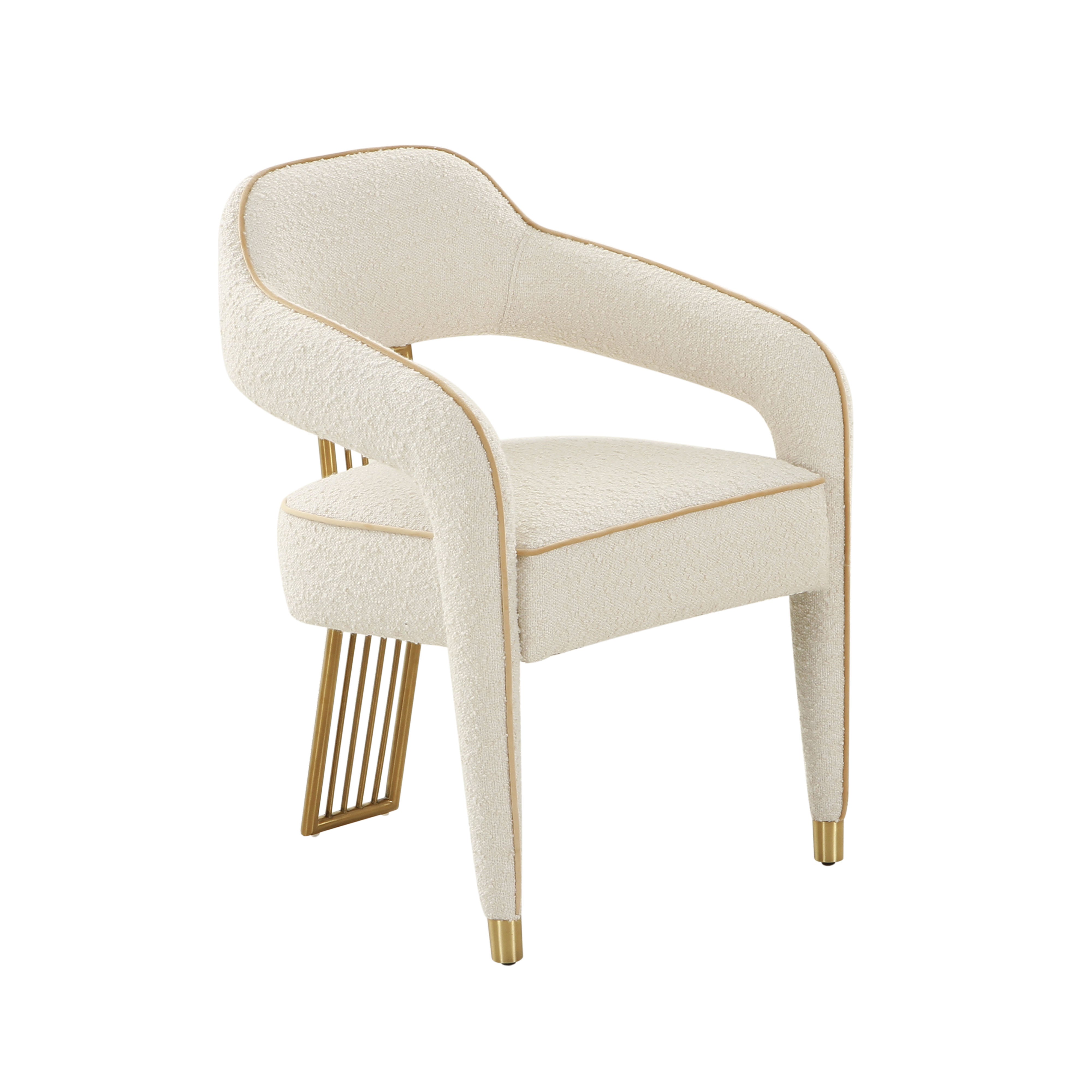 Silla de Boucle crema para comedor Cullen.