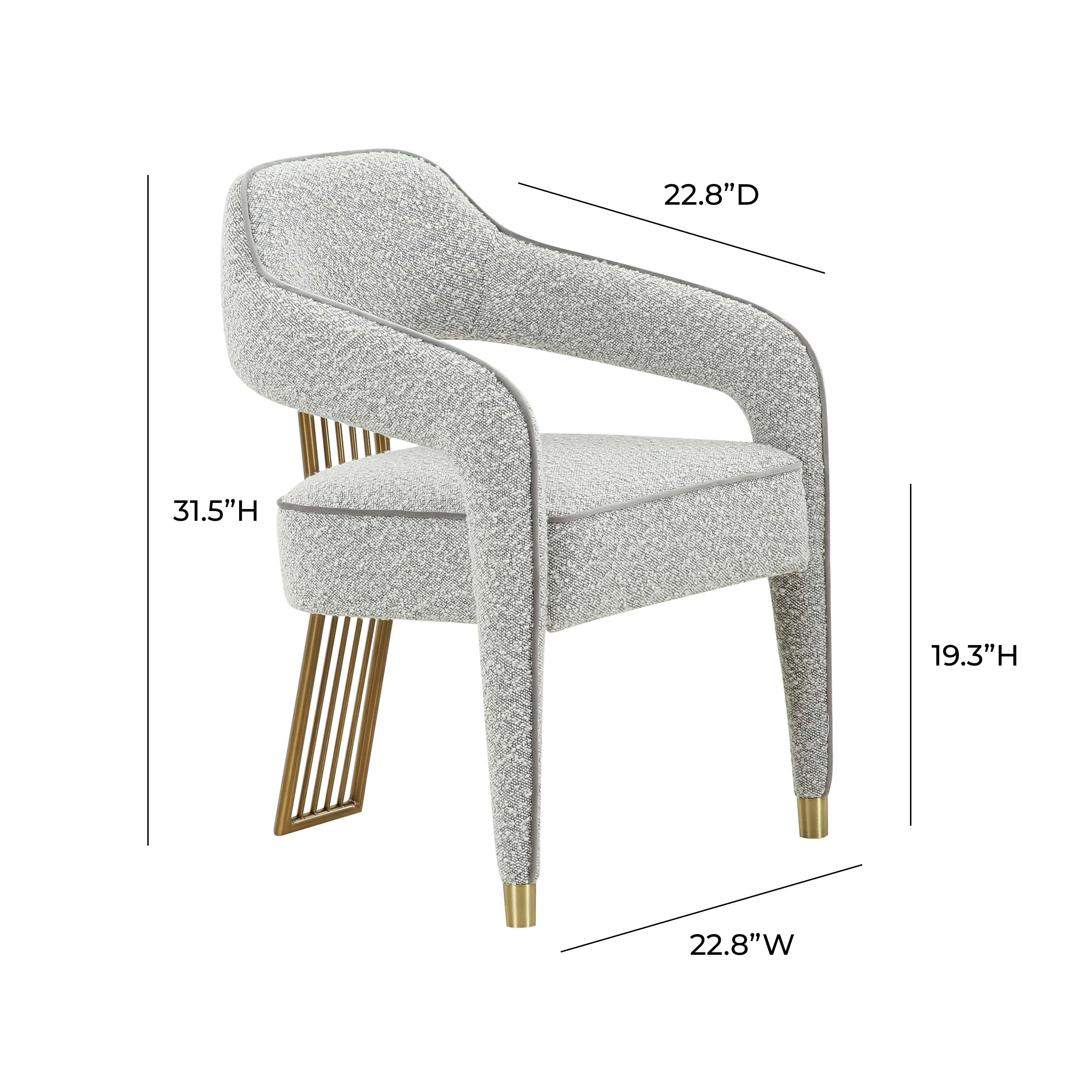 Silla de Boucle gris para comedor Cullen dimensiones.