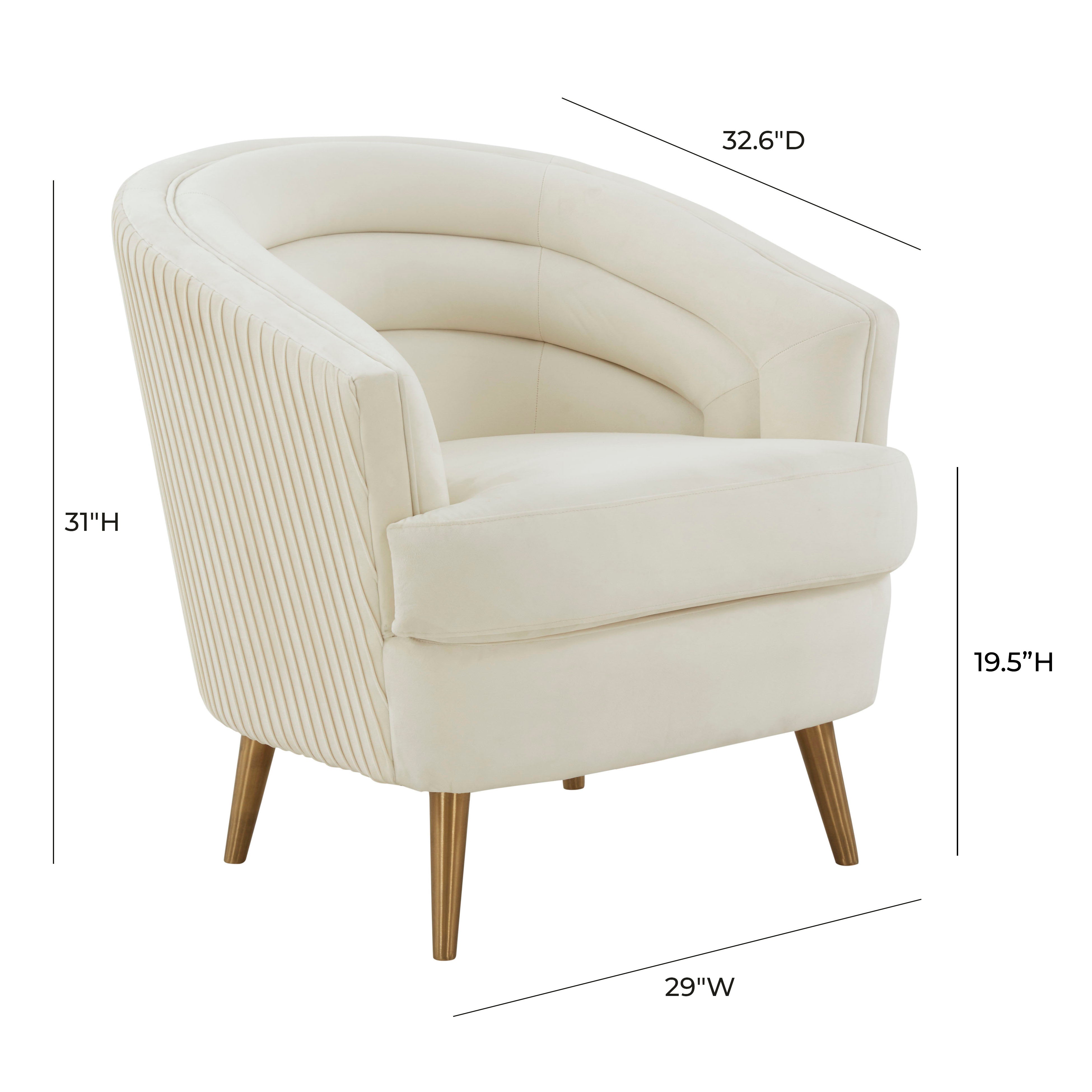 Silla de acento crema Aroa dimensiones.