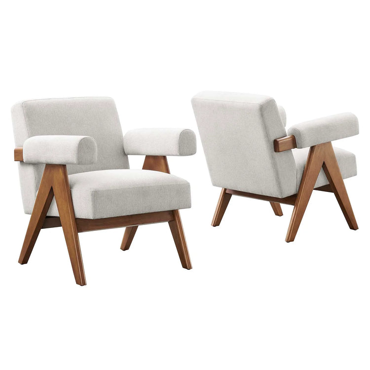 Silla de acento Lida color marfil - juego de dos.