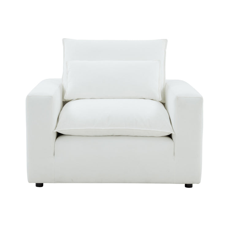 Silla de acento Lucía color blanco de frente.