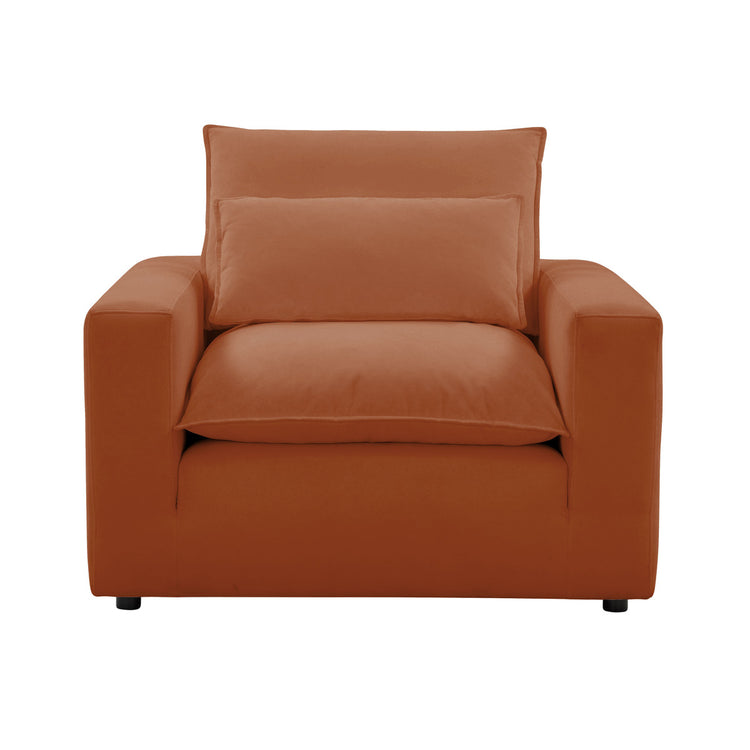 Silla de acento Lucía color cobre de frente.