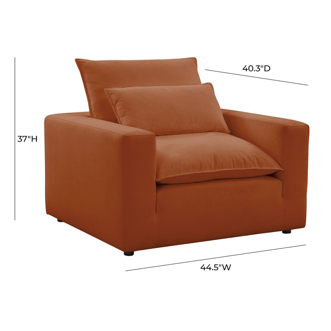Silla de acento Lucía color cobre dimensiones.