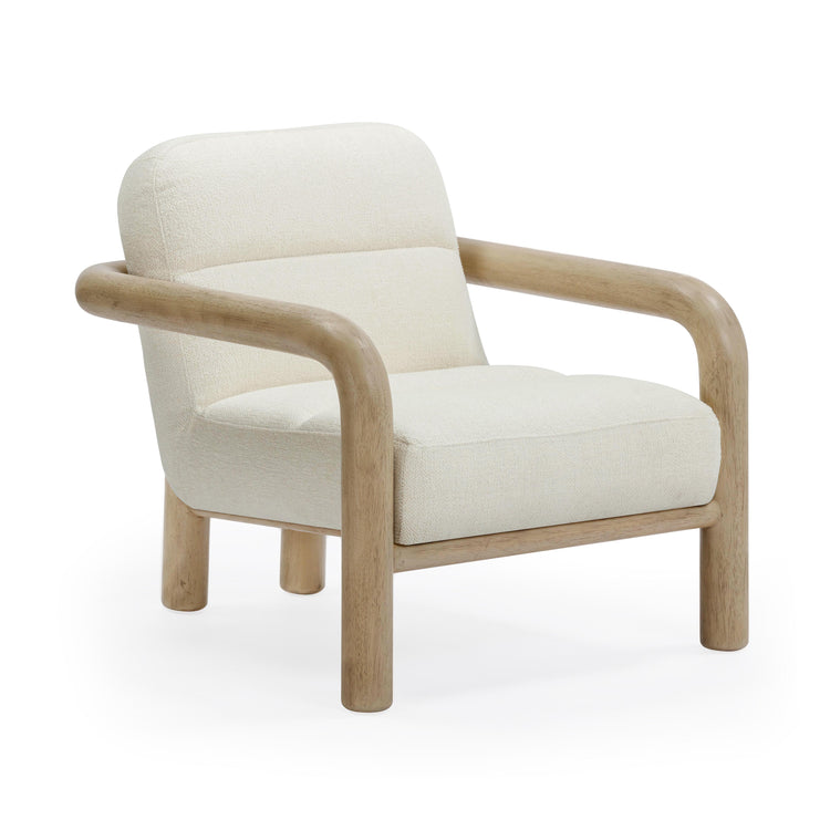 Silla de acento Zucarias en tela color crema.