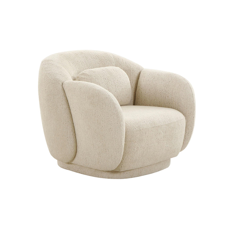 Silla de acento de Boucle crema Alia.