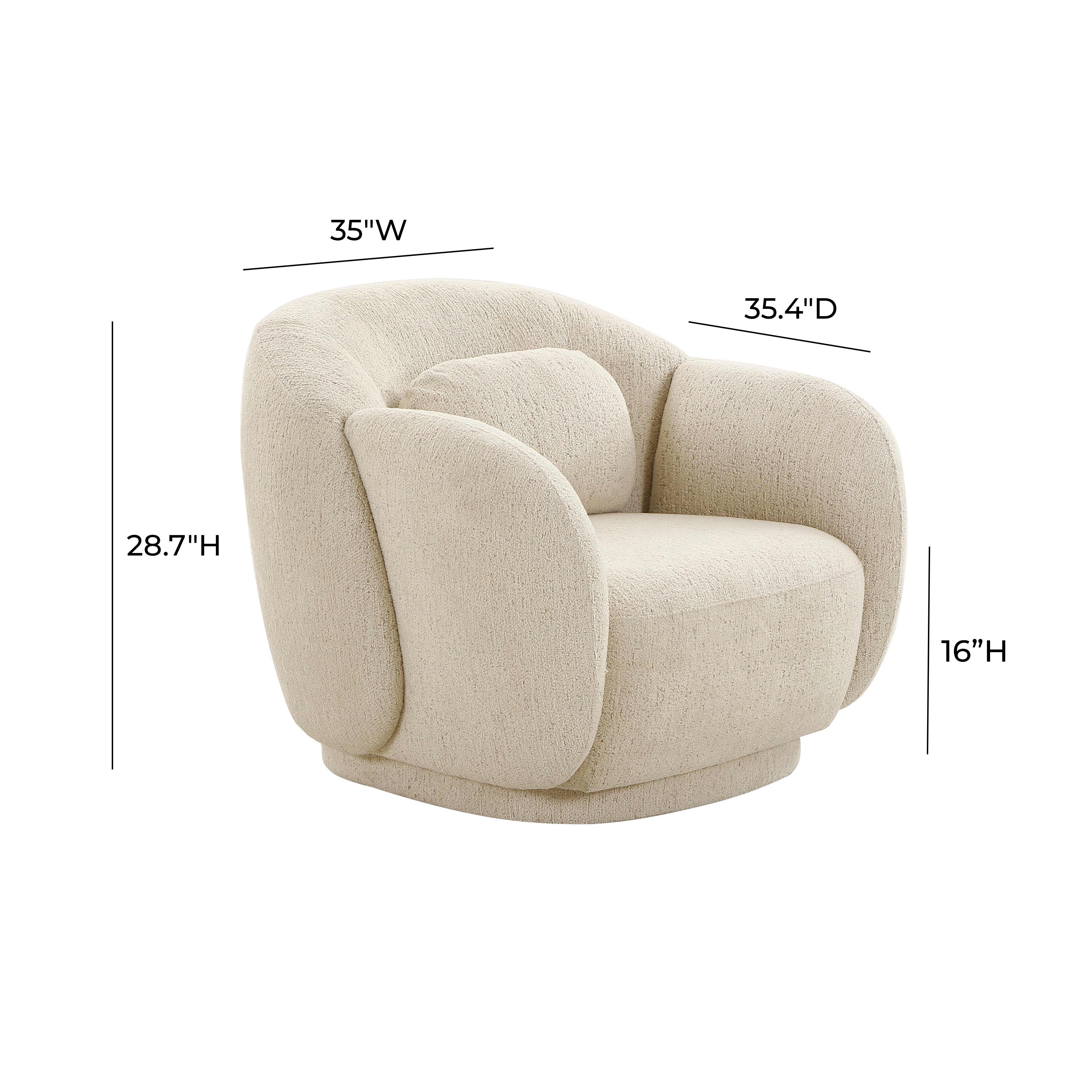 Silla de acento de Boucle Alia dimensiones.