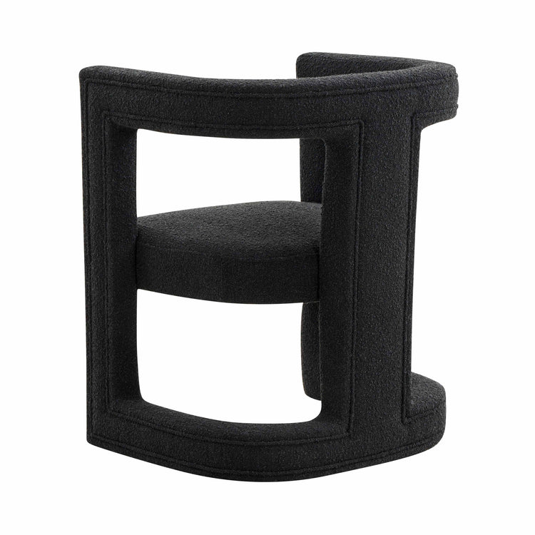 Silla de acento de Boucle negro Abantza de espaldas.