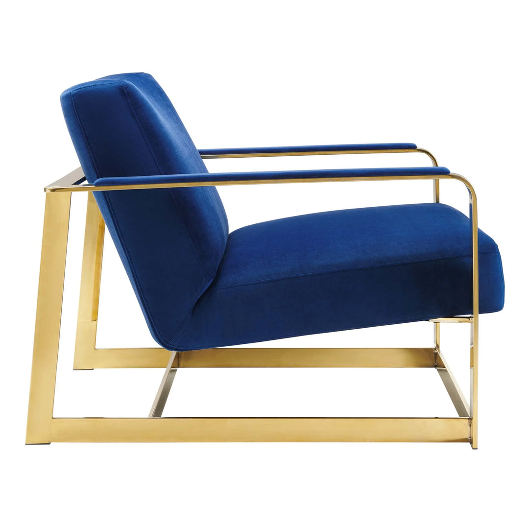 Silla de acento de acero inoxidable y terciopelo Izan