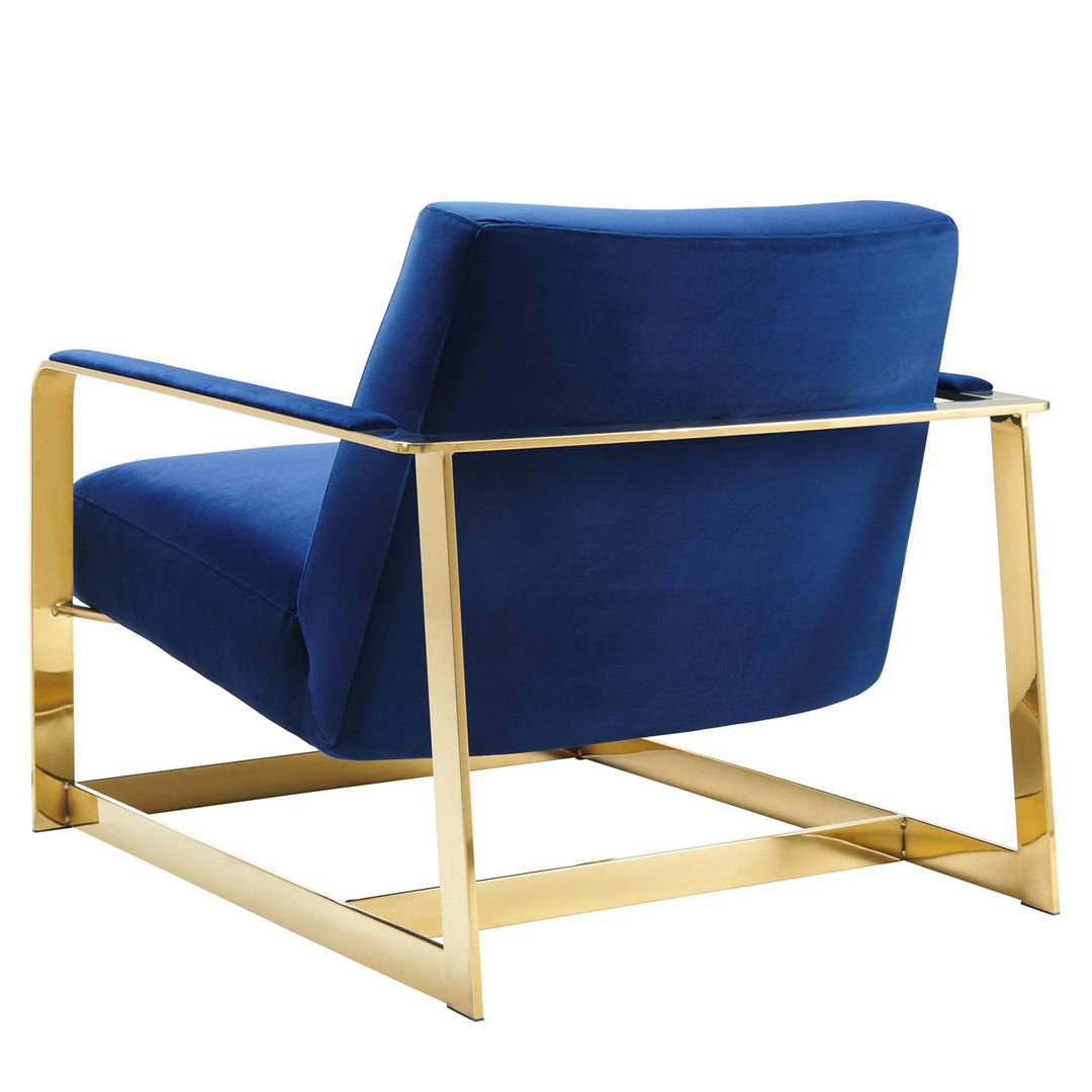 Silla de acento de acero inoxidable y terciopelo Izan