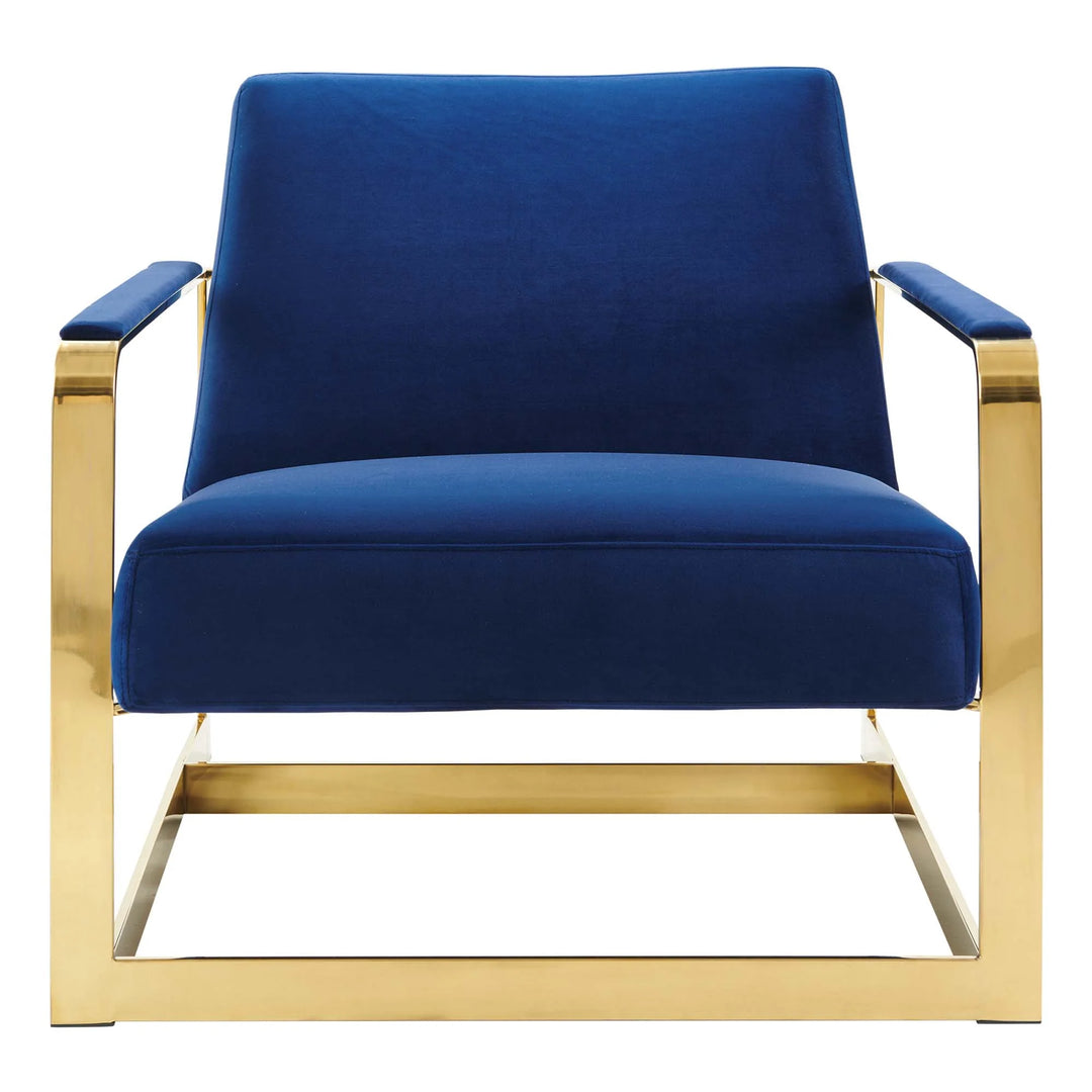 Silla de acento de acero inoxidable y terciopelo Izan