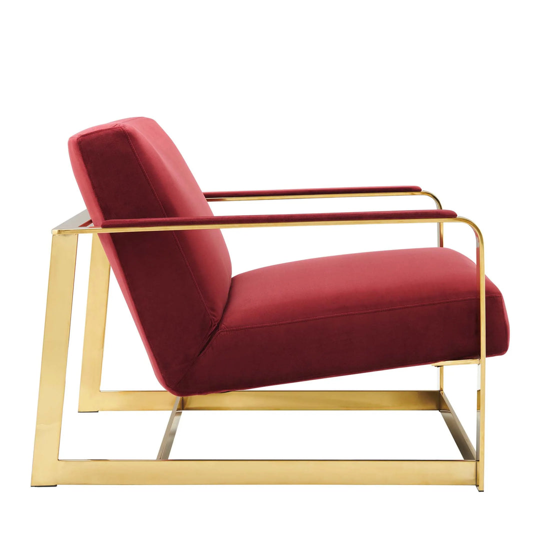 Silla de acento de acero inoxidable y terciopelo Izan