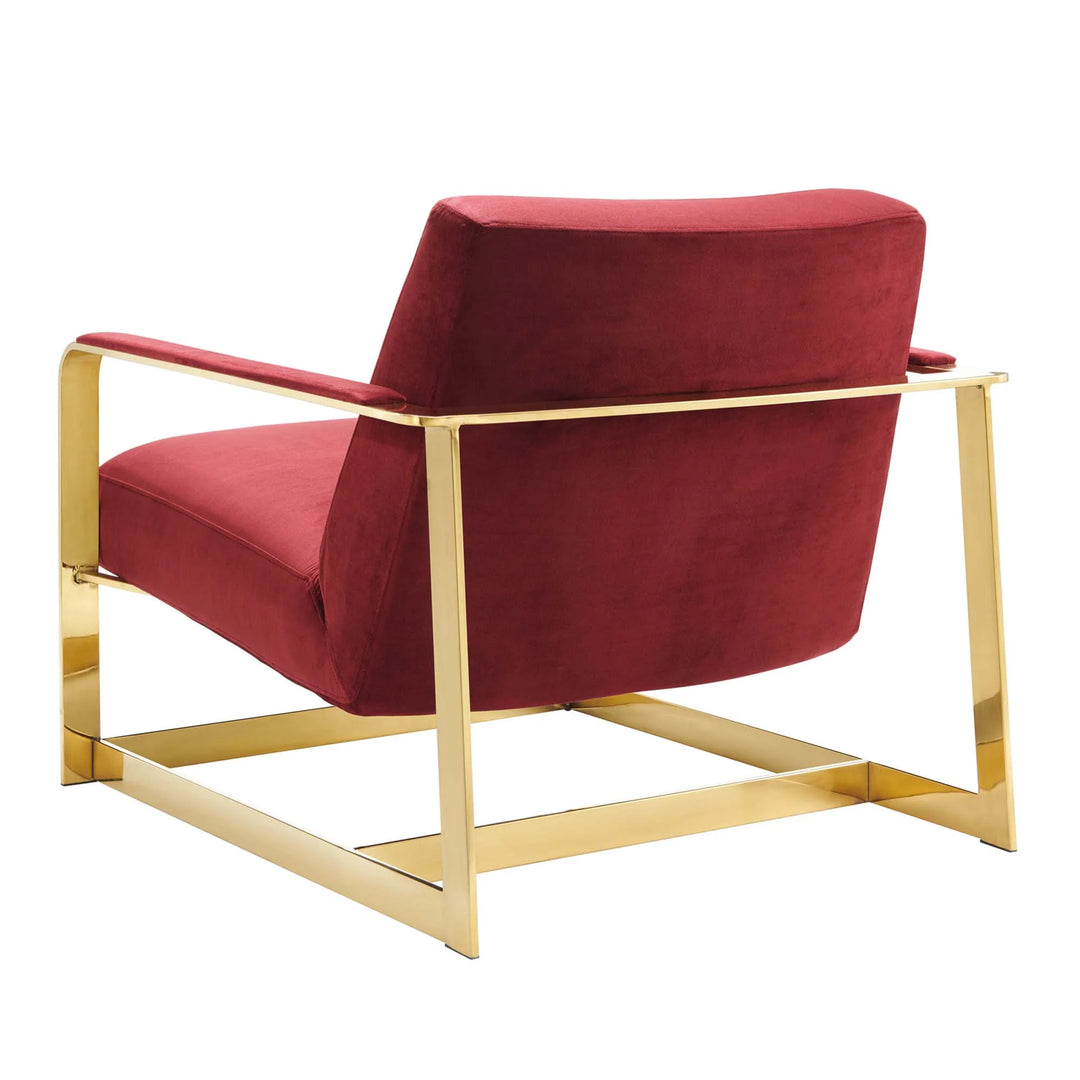 Silla de acento de acero inoxidable y terciopelo Izan
