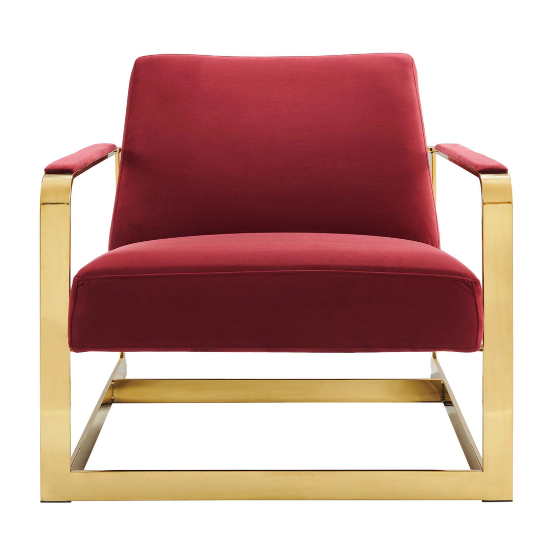 Silla de acento de acero inoxidable y terciopelo Izan