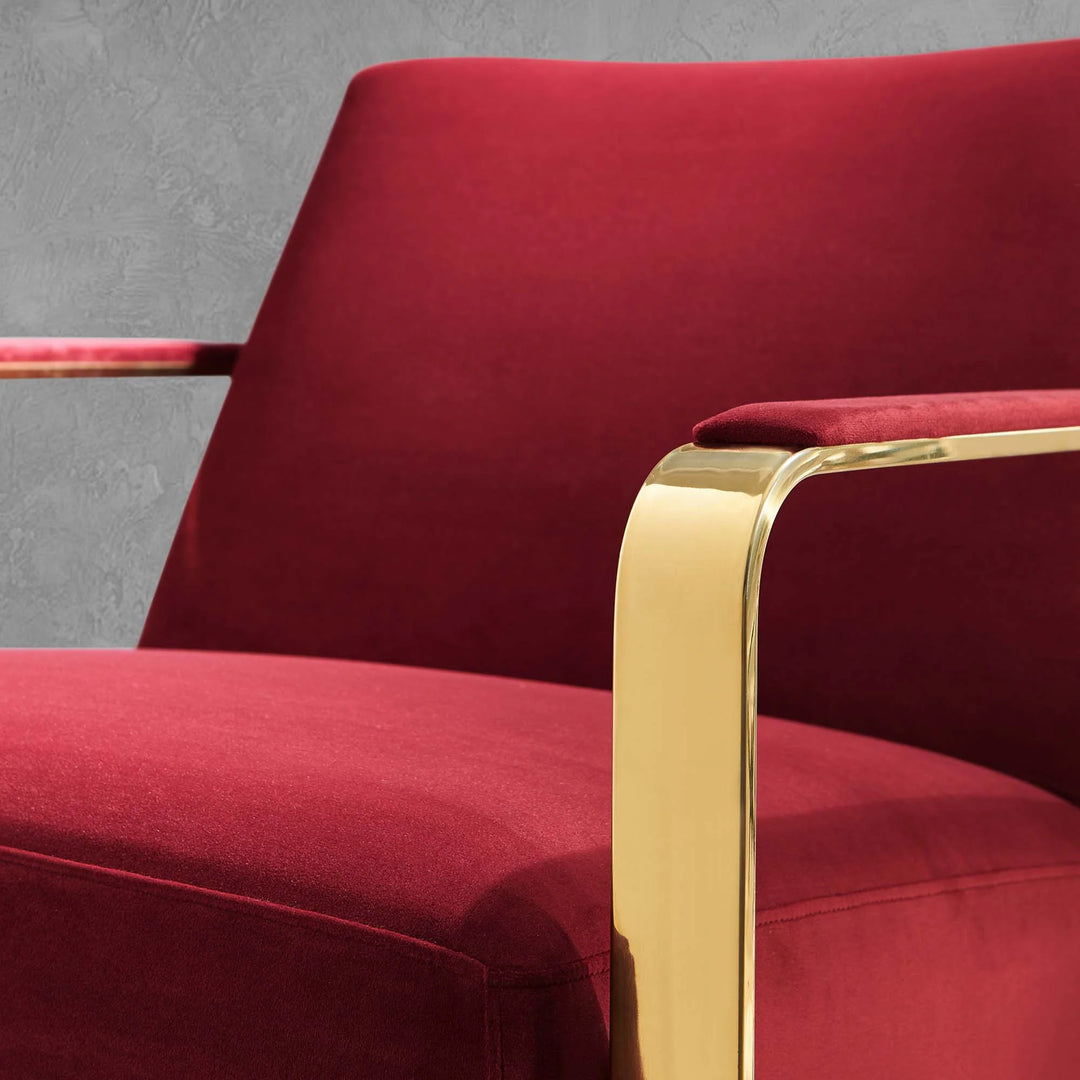 Silla de acento de acero inoxidable y terciopelo Izan