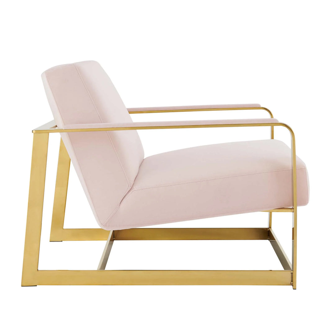 Silla de acento de acero inoxidable y terciopelo Izan