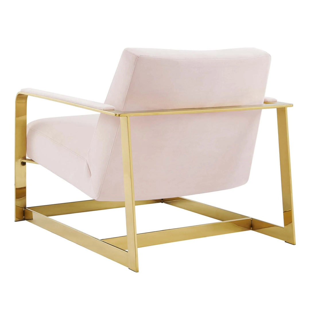 Silla de acento de acero inoxidable y terciopelo Izan