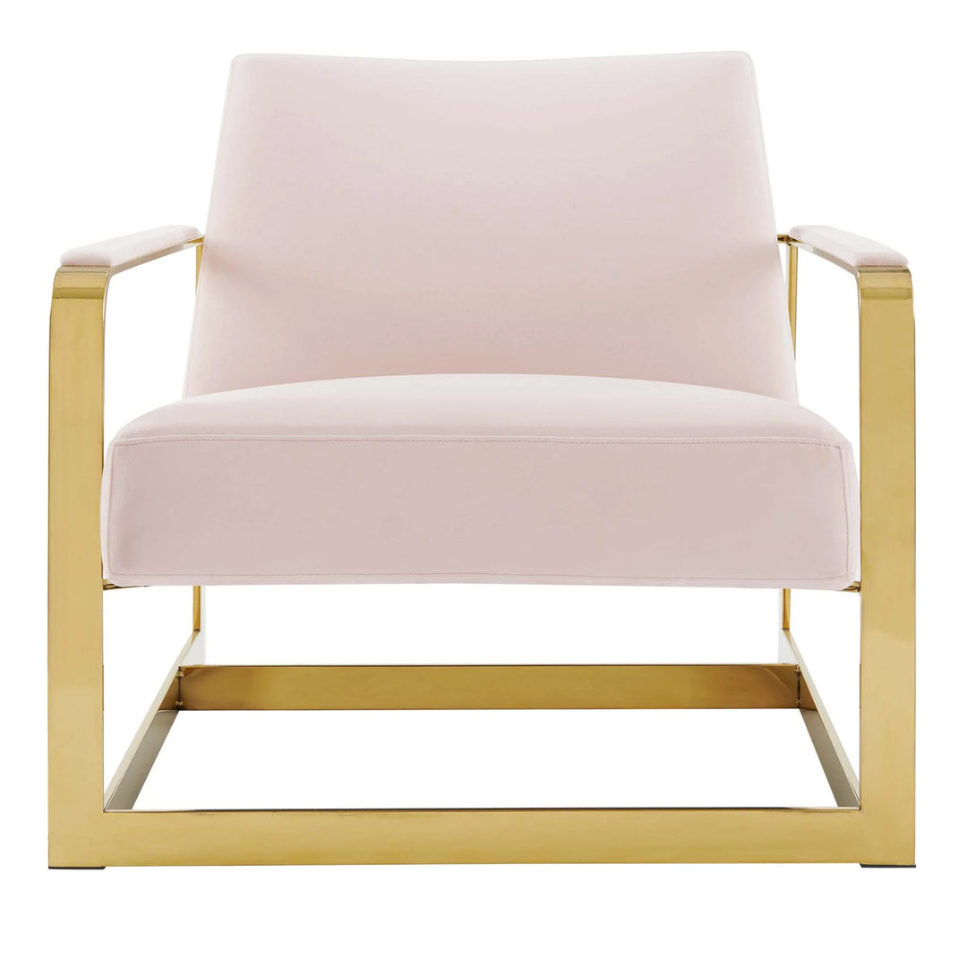 Silla de acento de acero inoxidable y terciopelo Izan