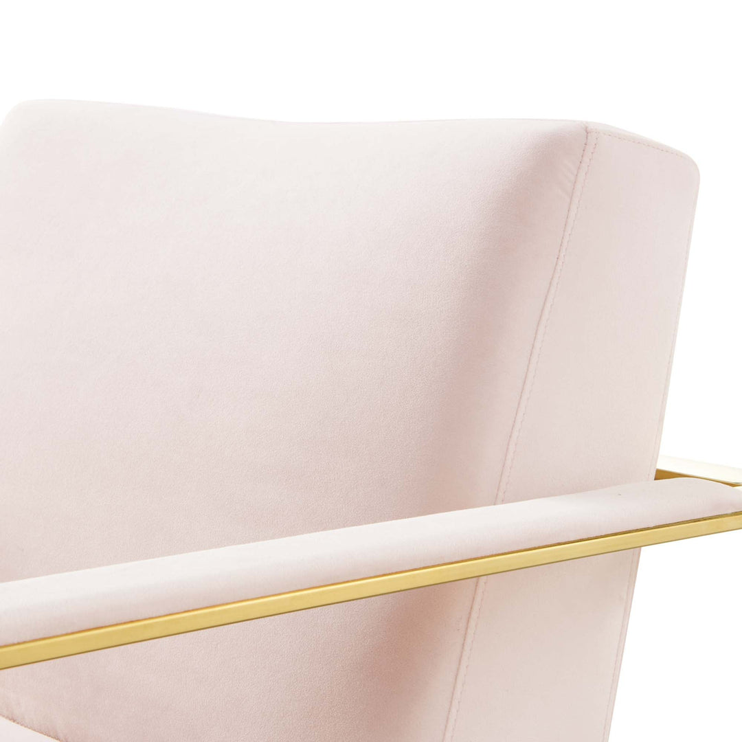 Silla de acento de acero inoxidable y terciopelo Izan