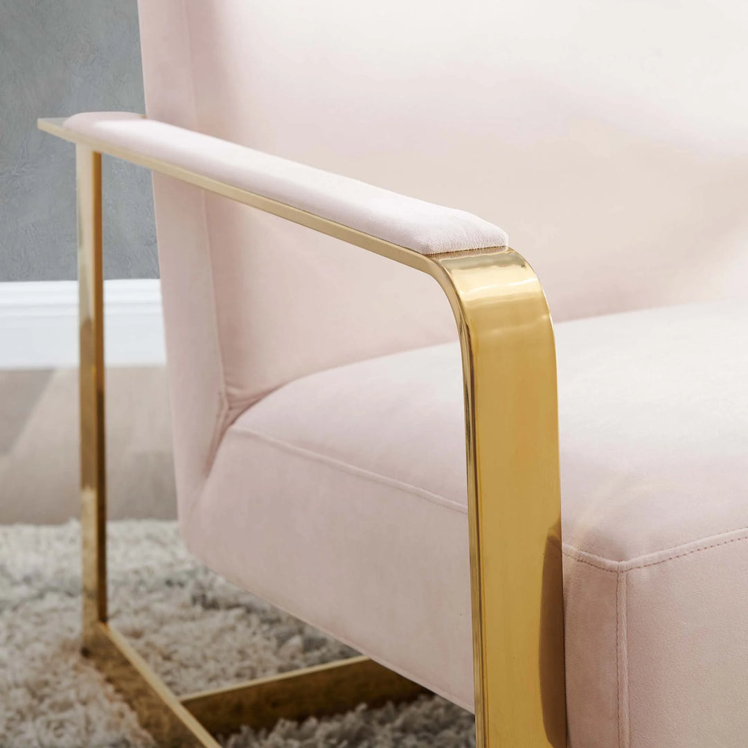 Silla de acento de acero inoxidable y terciopelo Izan