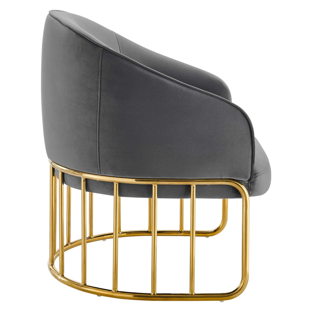 Silla de acento de acero inoxidable terciopelo Mavier
