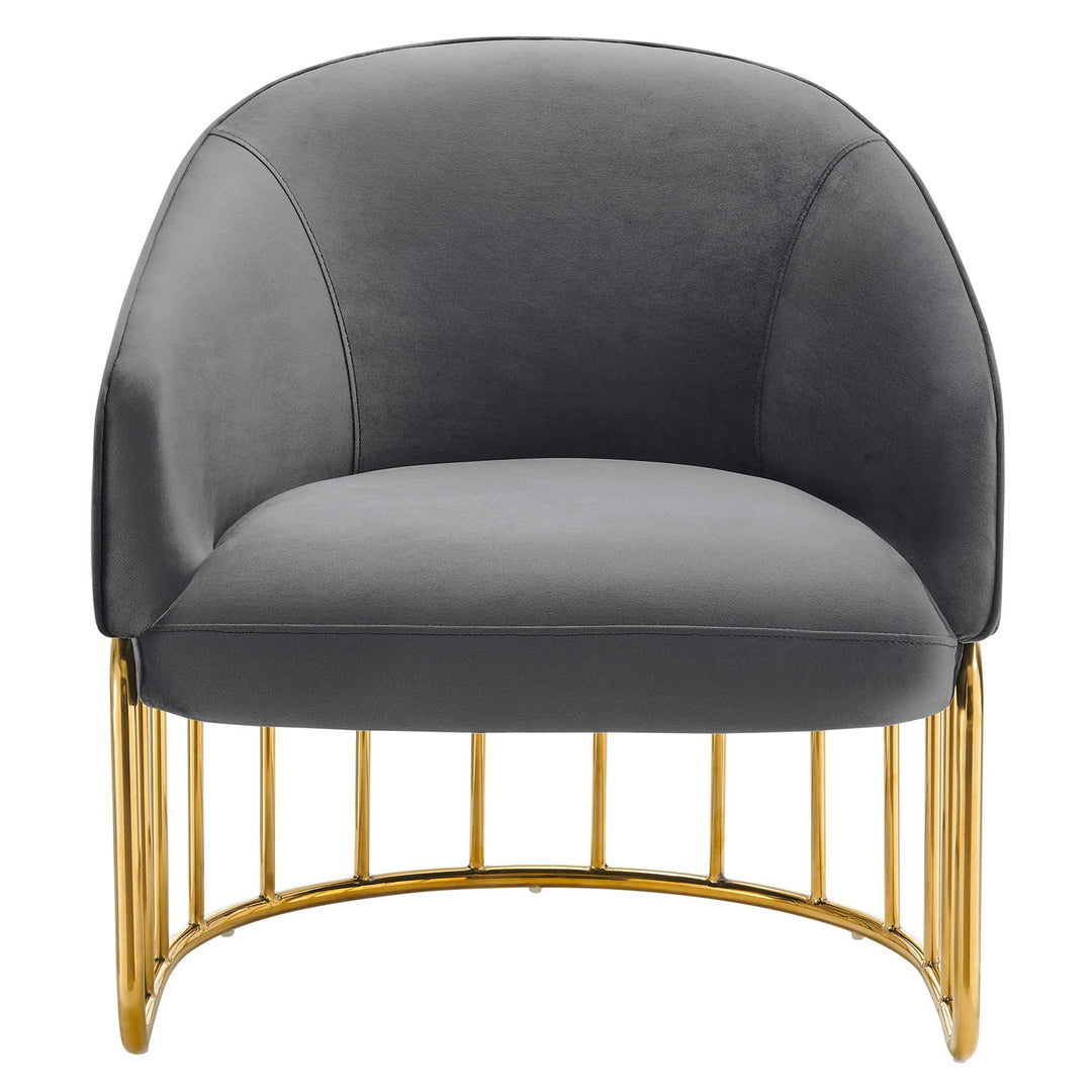 Silla de acento de acero inoxidable terciopelo Mavier