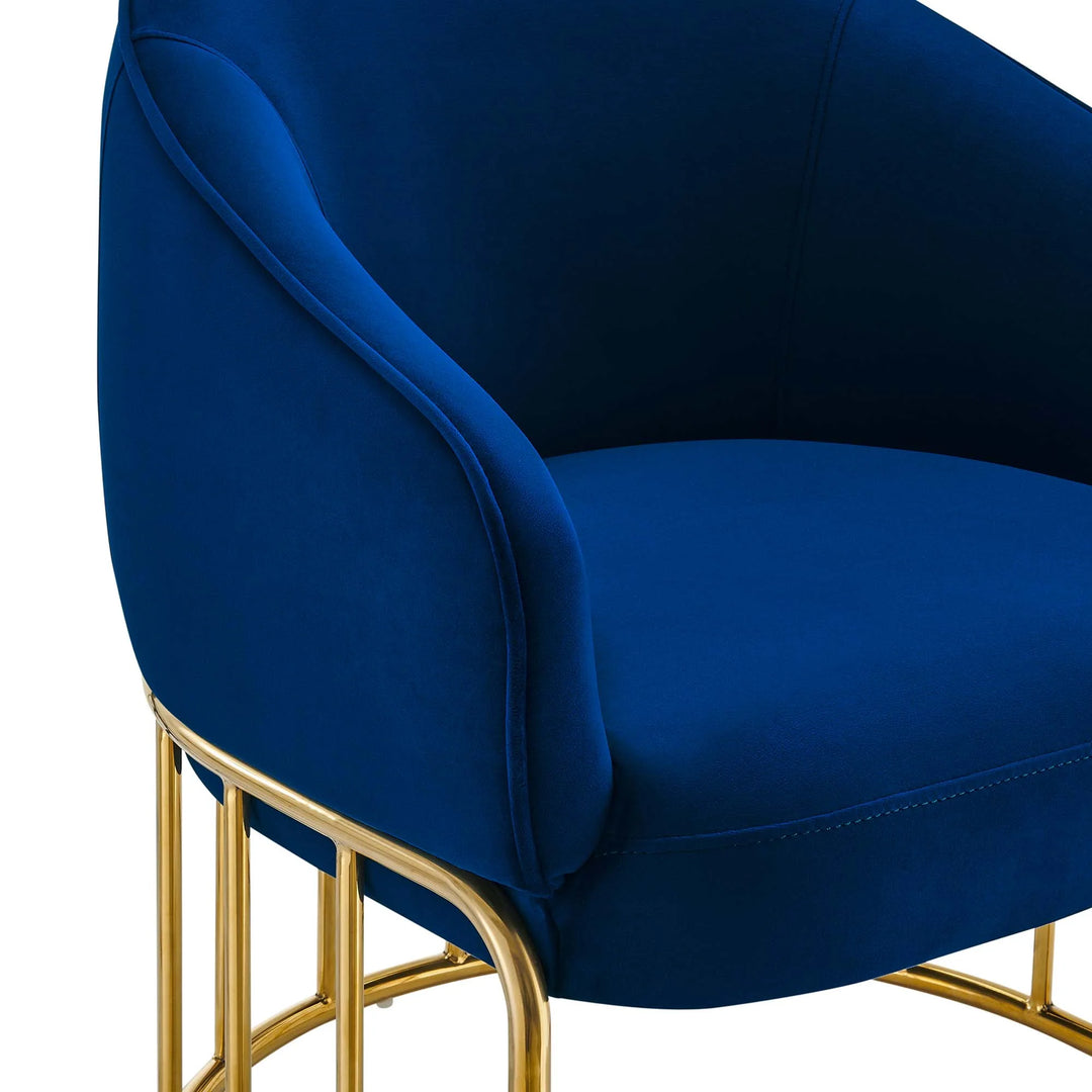 Silla de acento de acero inoxidable terciopelo Mavier