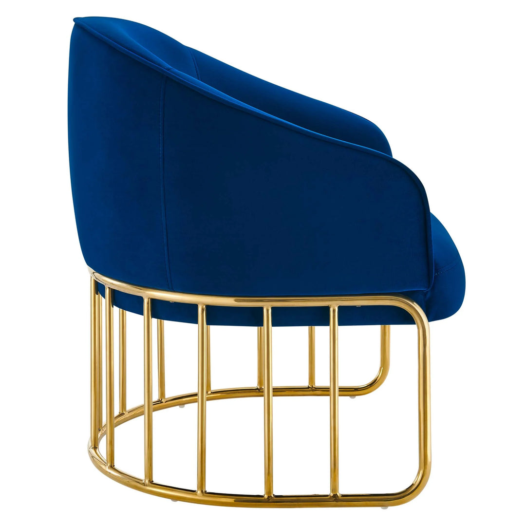 Silla de acento de acero inoxidable terciopelo Mavier