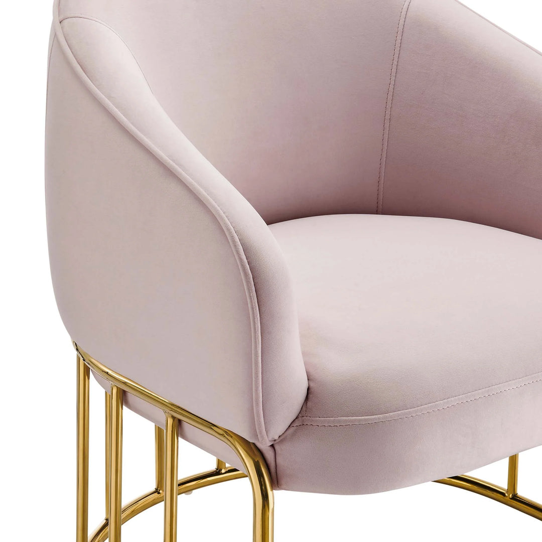 Silla de acento de acero inoxidable terciopelo Mavier