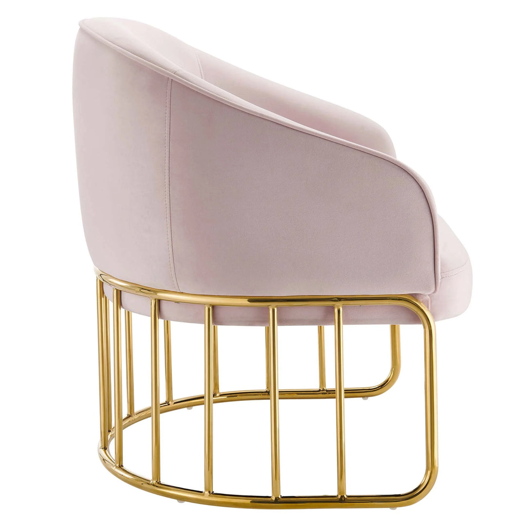 Silla de acento de acero inoxidable terciopelo Mavier