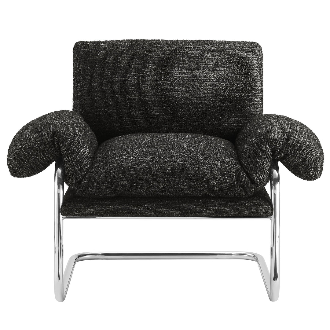 Silla de acento de acero inoxidable y cojines sobrecargados Bodi
