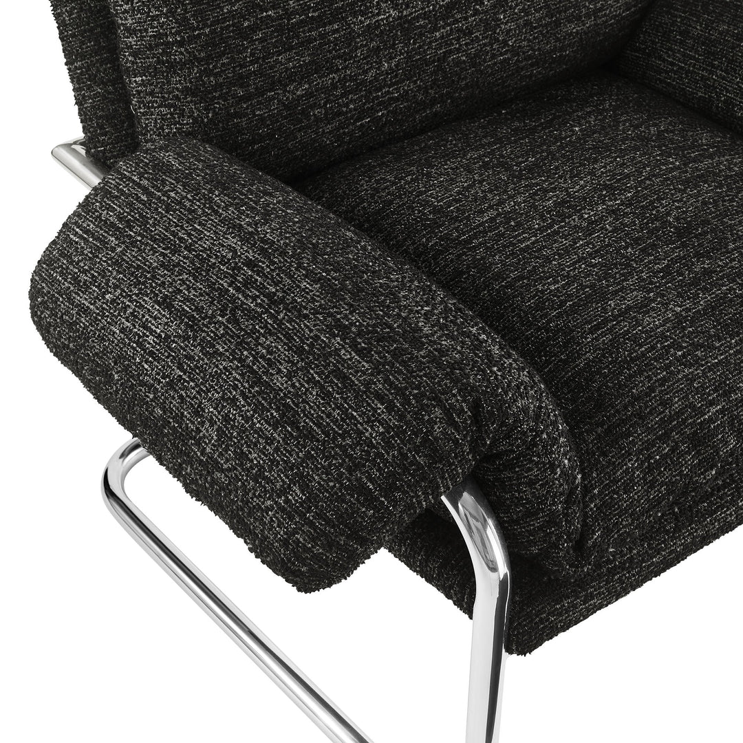 Silla de acento de acero inoxidable y cojines sobrecargados Bodi